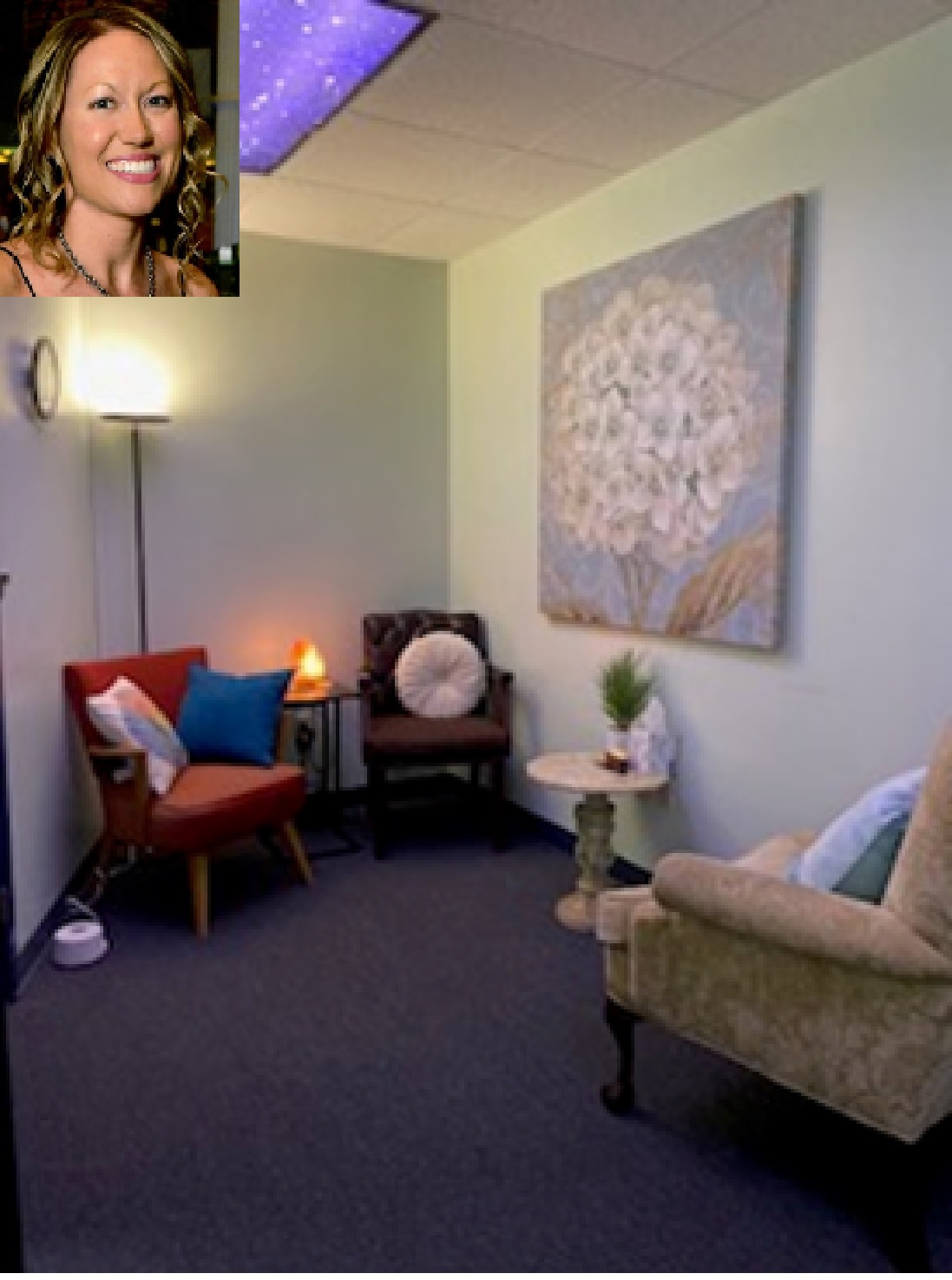  Lindsey Spotts and her office interior.